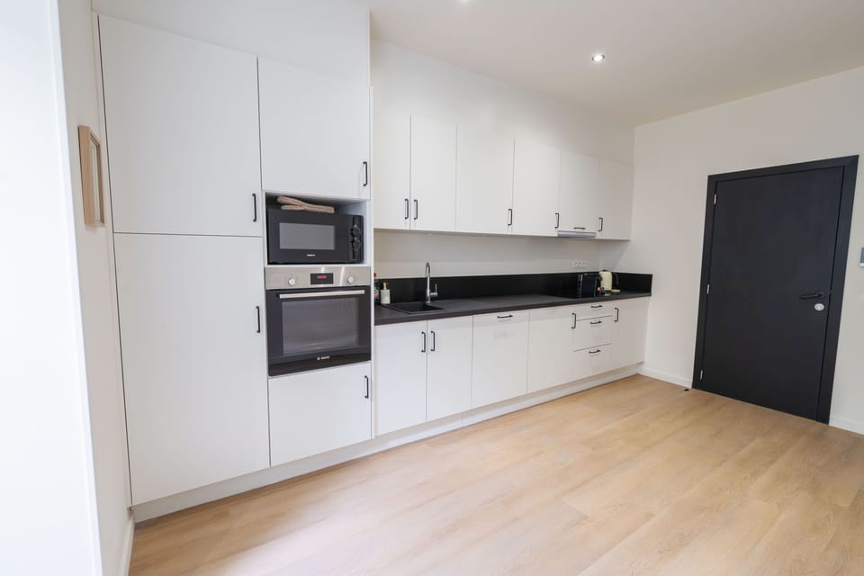 Basic Apartment | Private kitchen | Fridge, microwave, oven, stovetop