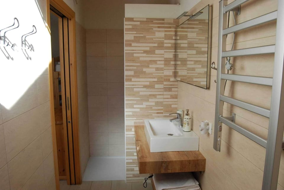 Double Room | Bathroom | Shower, hair dryer, towels, soap