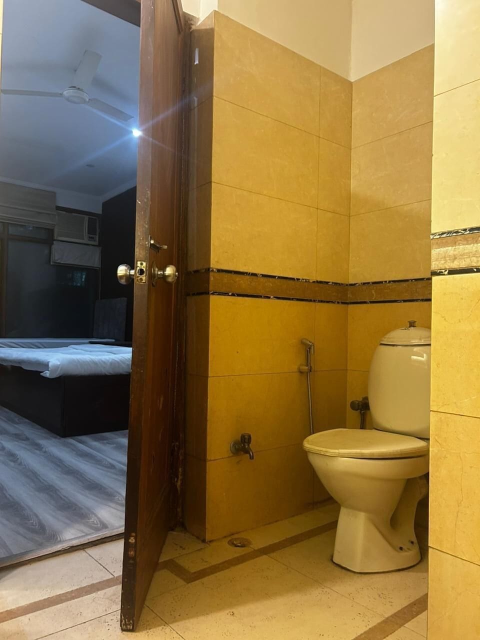 Shower, free toiletries, towels, soap