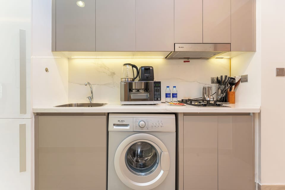 Exclusive Studio, Non Smoking, City View | Private kitchen | Full-size fridge, microwave, oven, stovetop