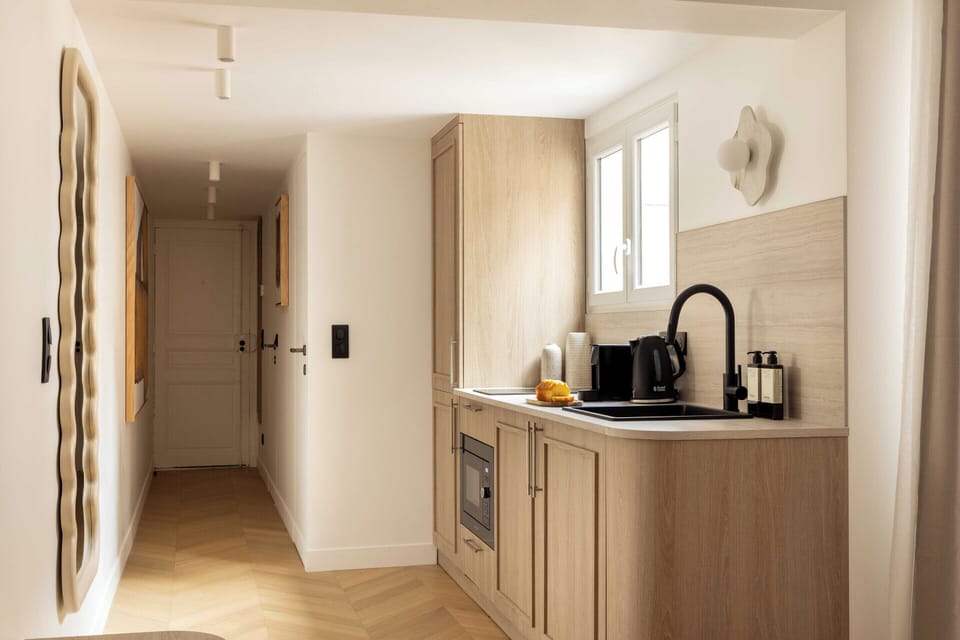 Apartment | Private kitchen | Fridge, microwave, stovetop, coffee/tea maker