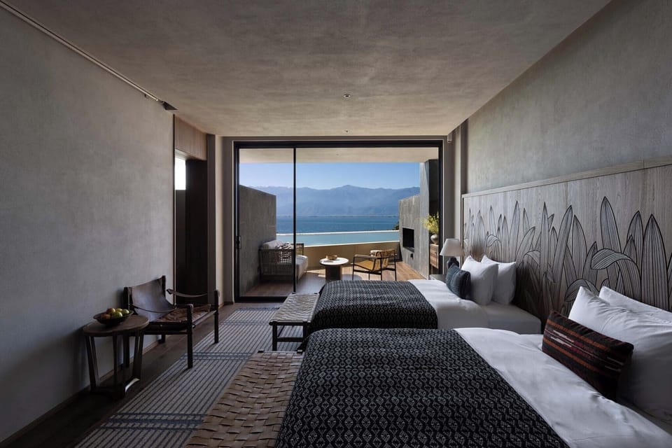 Superior Suite, Patio, Lake View | Premium bedding, down comforters, minibar, blackout drapes