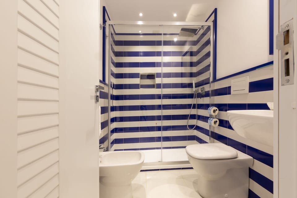 Eco-friendly toiletries, hair dryer, bidet, towels