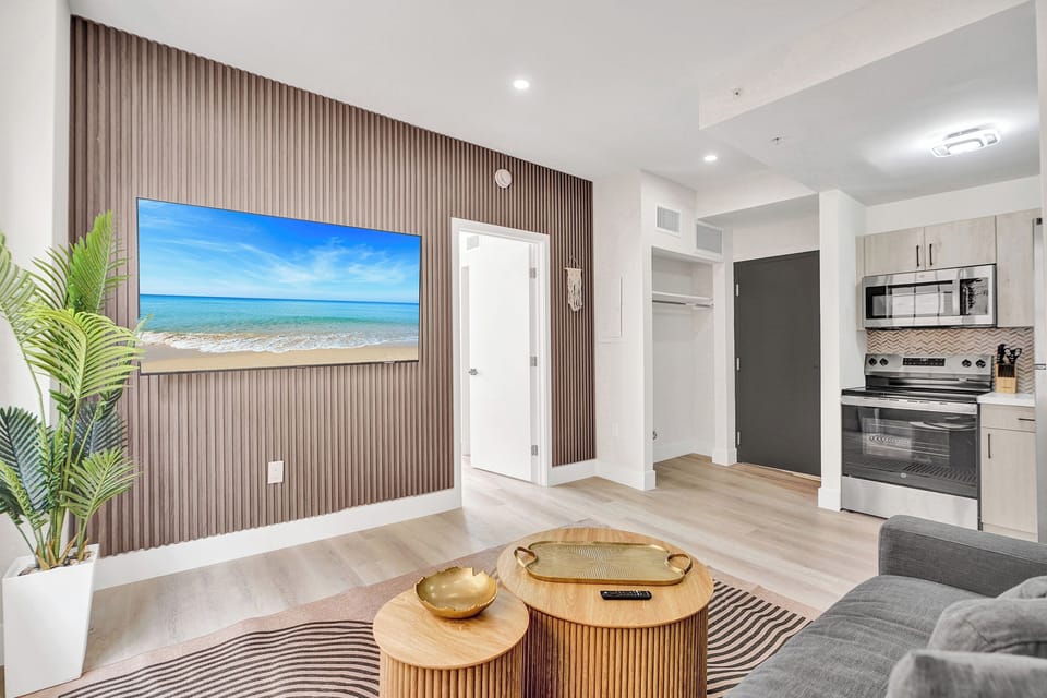 Modern 1BDR/1BA Apartment 310 | Living area | 45-inch Smart TV with cable channels