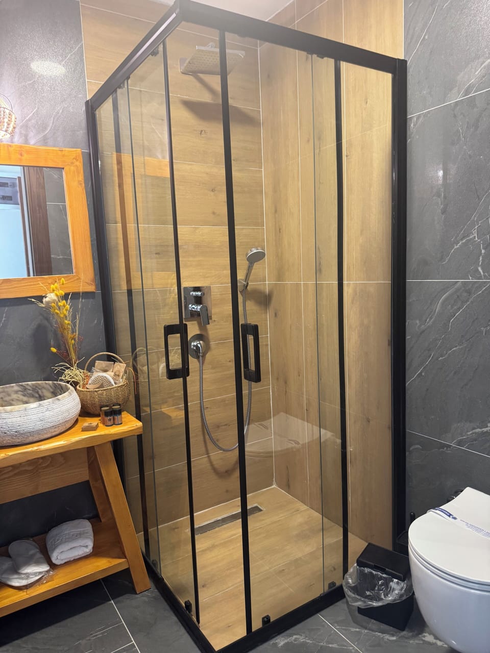 Deluxe Triple Room, Pool View | Bathroom | Shower, hair dryer, towels, soap