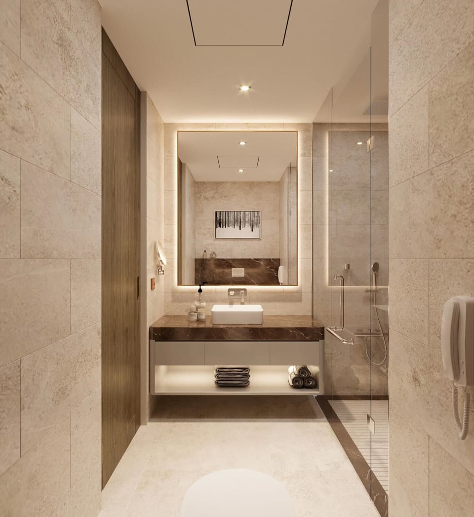 Deluxe Twin Room | Bathroom | Shower, rainfall showerhead, hair dryer, bathrobes