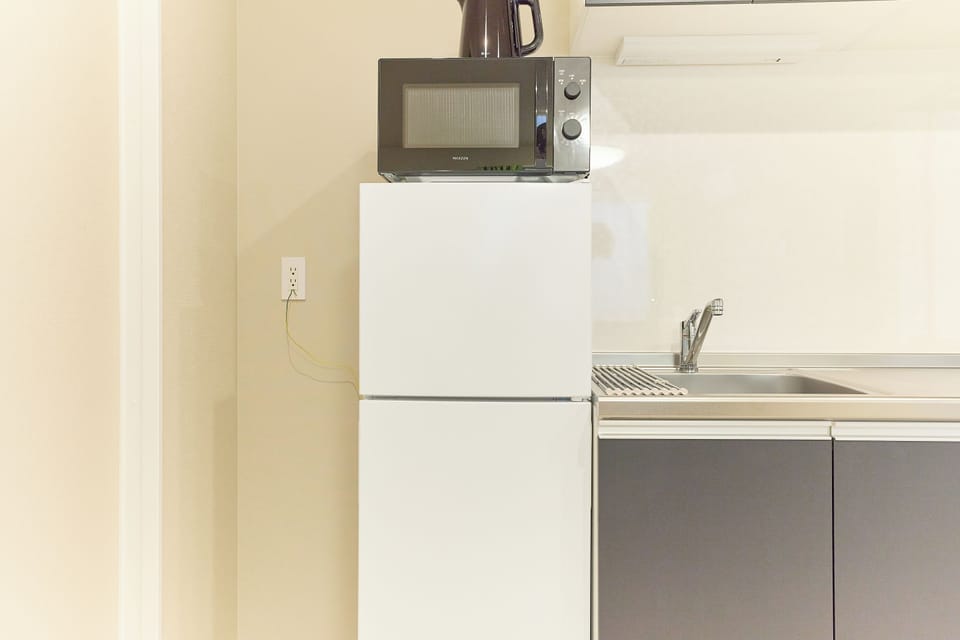 Apartment | Private kitchen | Fridge, microwave, stovetop, electric kettle