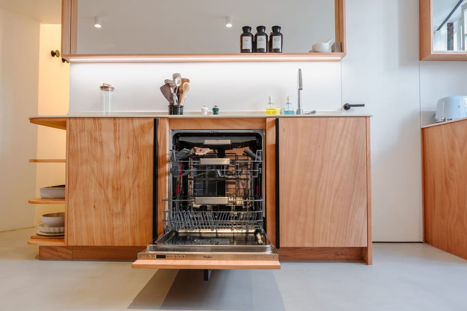 Design Apartment, 2 Bedrooms | Private kitchen | Mini-fridge, oven, stovetop, dishwasher