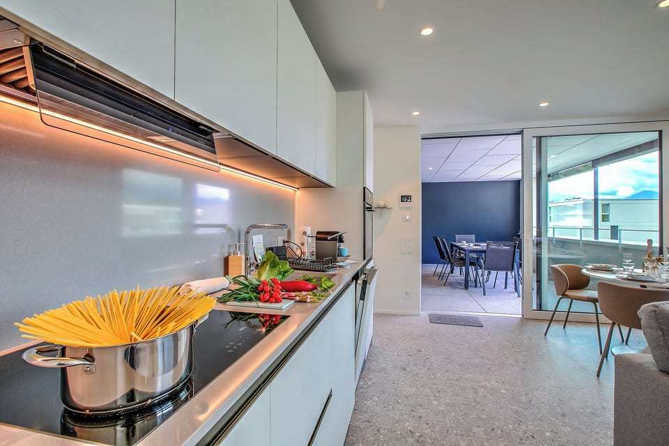 Family Apartment, 1 Bedroom, Balcony (Urban Maggiolina Sunset - Locarno) | Private kitchen