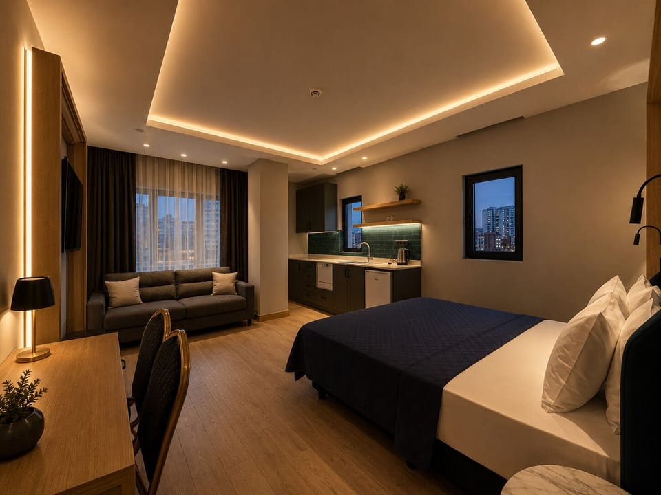 Junior Suite, City View | Premium bedding, Select Comfort beds, desk, laptop workspace