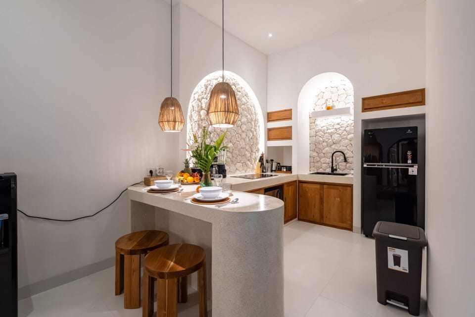 Basic Villa | Private kitchen | Fridge, microwave, stovetop, electric kettle