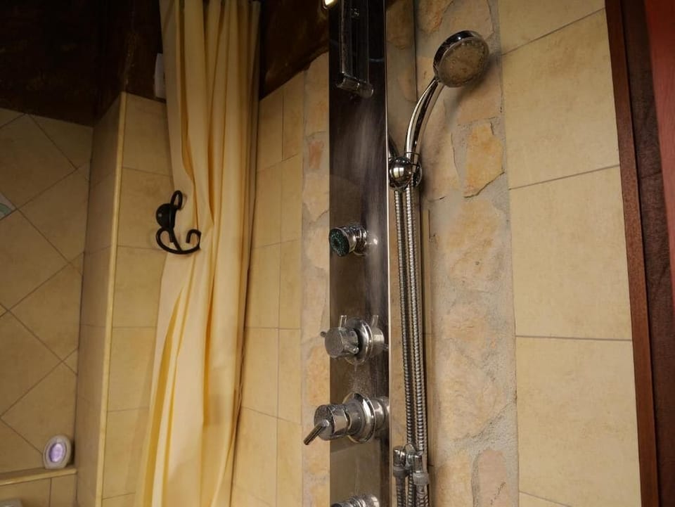 Quadruple Room | Bathroom | Shower, free toiletries, hair dryer, towels