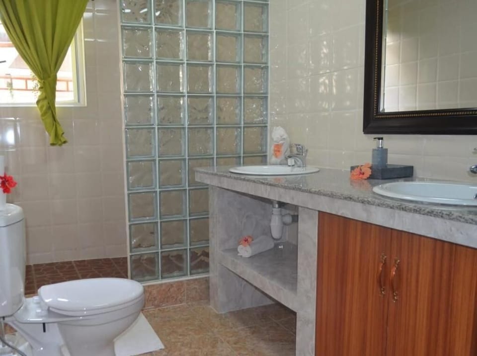 Shower, free toiletries, towels