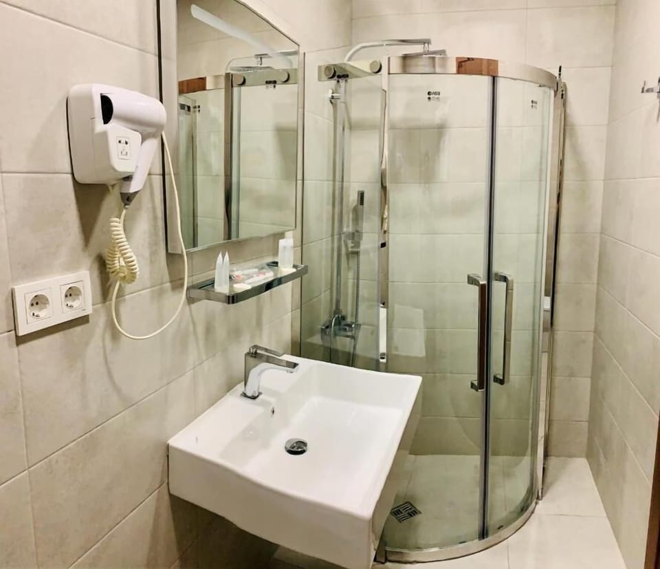 Free toiletries, hair dryer, slippers, towels