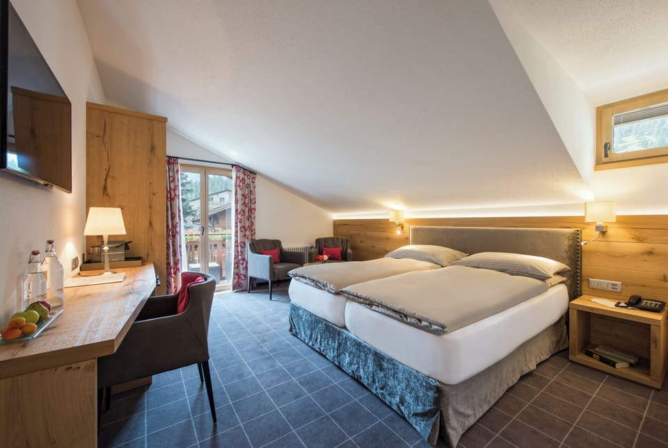 Alpine Double Room (Matterhorn View) | Egyptian cotton sheets, premium bedding, down comforters, pillowtop beds
