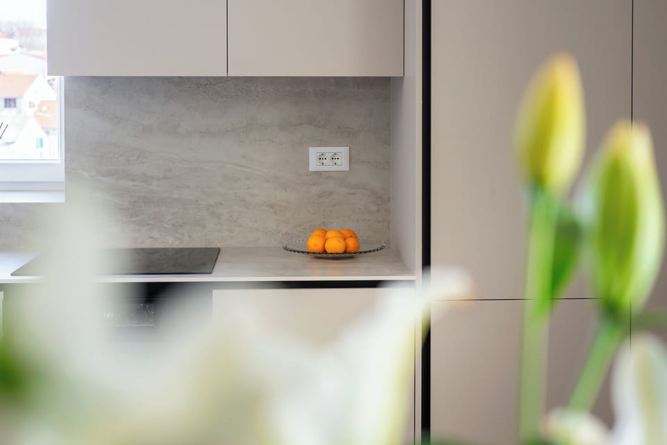 Deluxe Apartment, Balcony, City View | Private kitchen