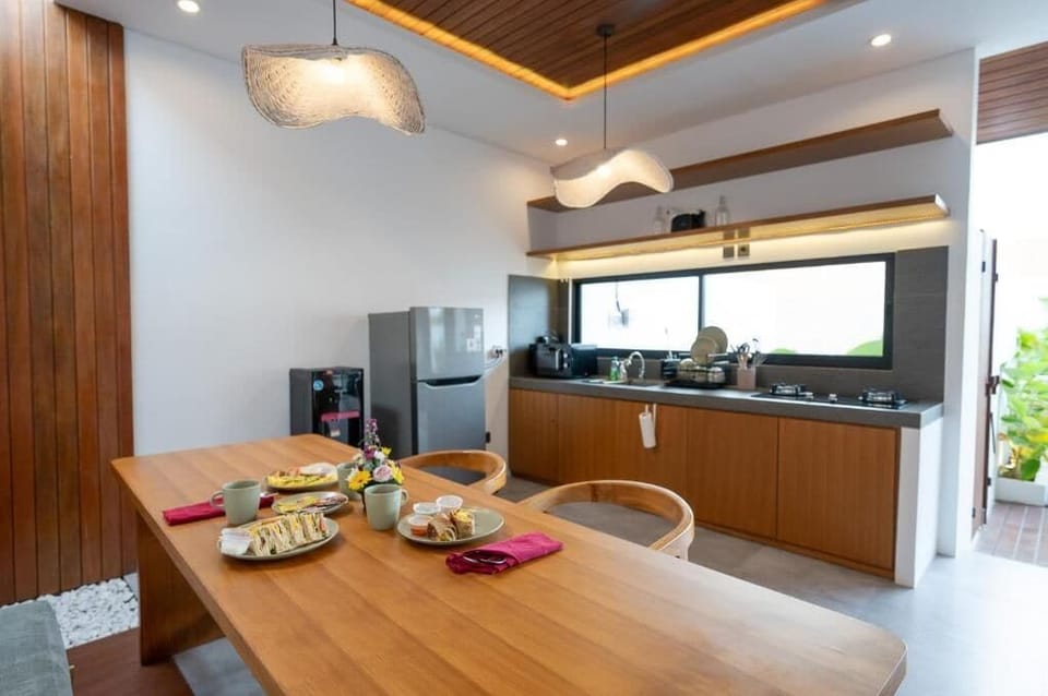Villa, 2 Bedrooms, Balcony, Pool View | Private kitchen | Toaster, highchair