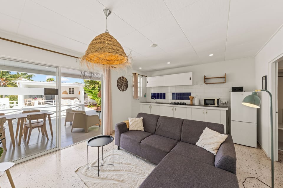 Apartment, Patio, Pool View | Private kitchen | Full-size fridge, microwave, stovetop, cookware/dishes/utensils