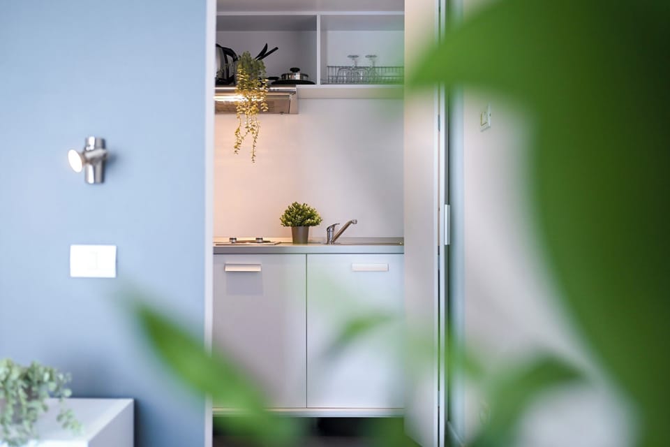 Standard Studio | Private kitchenette | Cookware/dishes/utensils