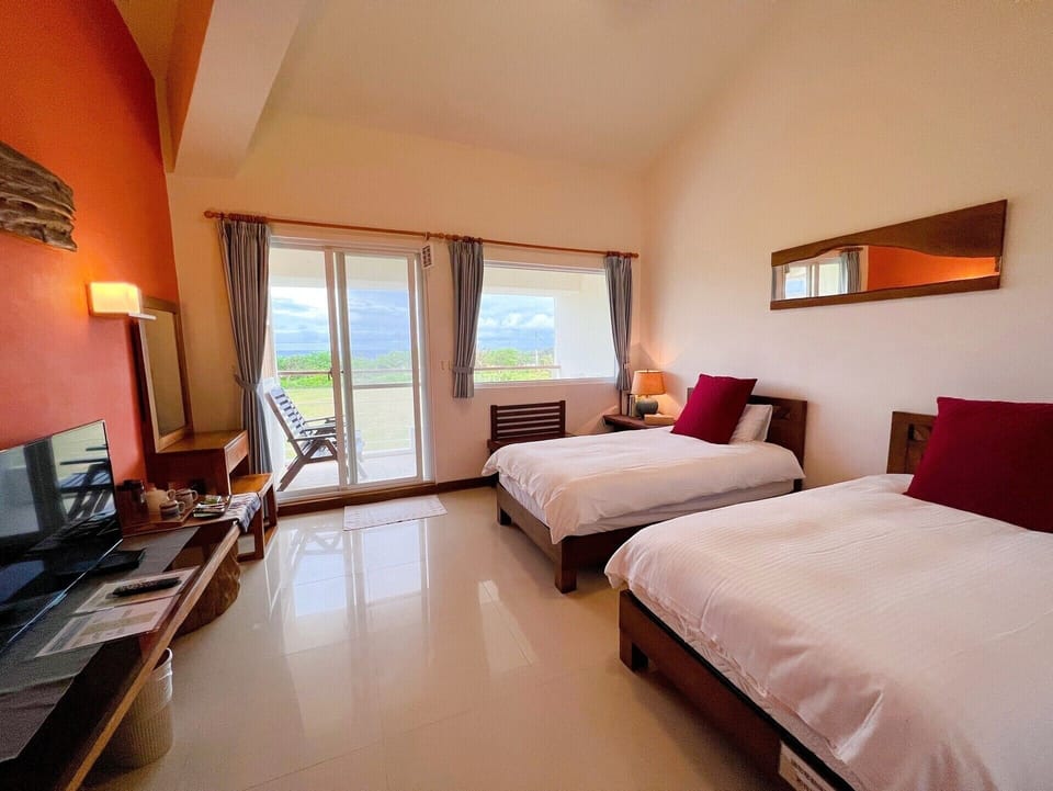 Double Room, Ocean View (B1-2 single beds) | Premium bedding, desk, soundproofing, free WiFi