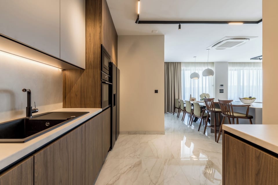 Luxury Villa, Balcony, Sea View | Private kitchen | Full-size fridge, microwave, oven, stovetop