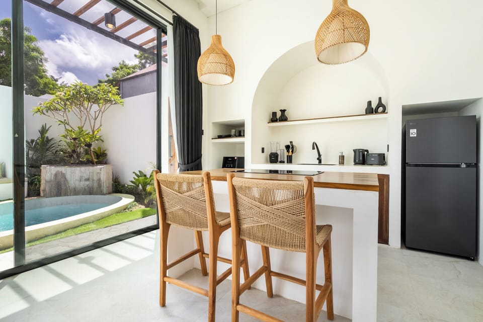 Luxury Villa, 1 King Bed, Kitchen, Garden View | Private kitchen | Full-size fridge, microwave, stovetop, cookware/dishes/utensils