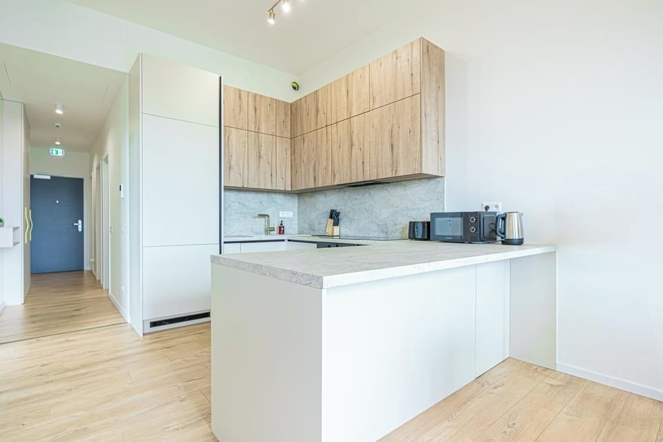 Basic Apartment | Private kitchen | Fridge, microwave, oven, stovetop