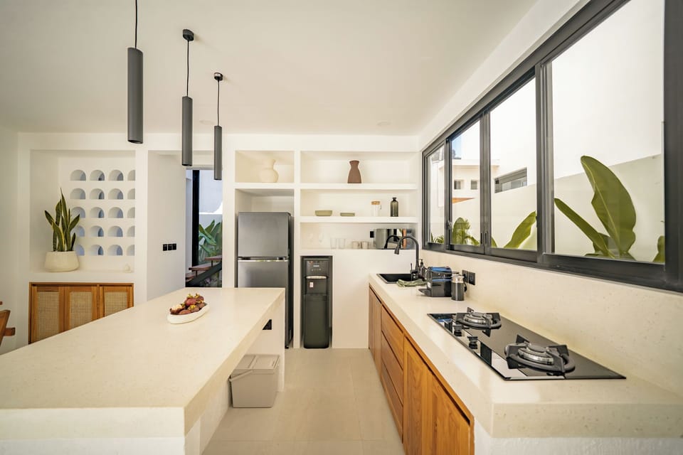 Deluxe Villa, 1 King Bed, Pool View | Private kitchen | Coffee/tea maker, electric kettle