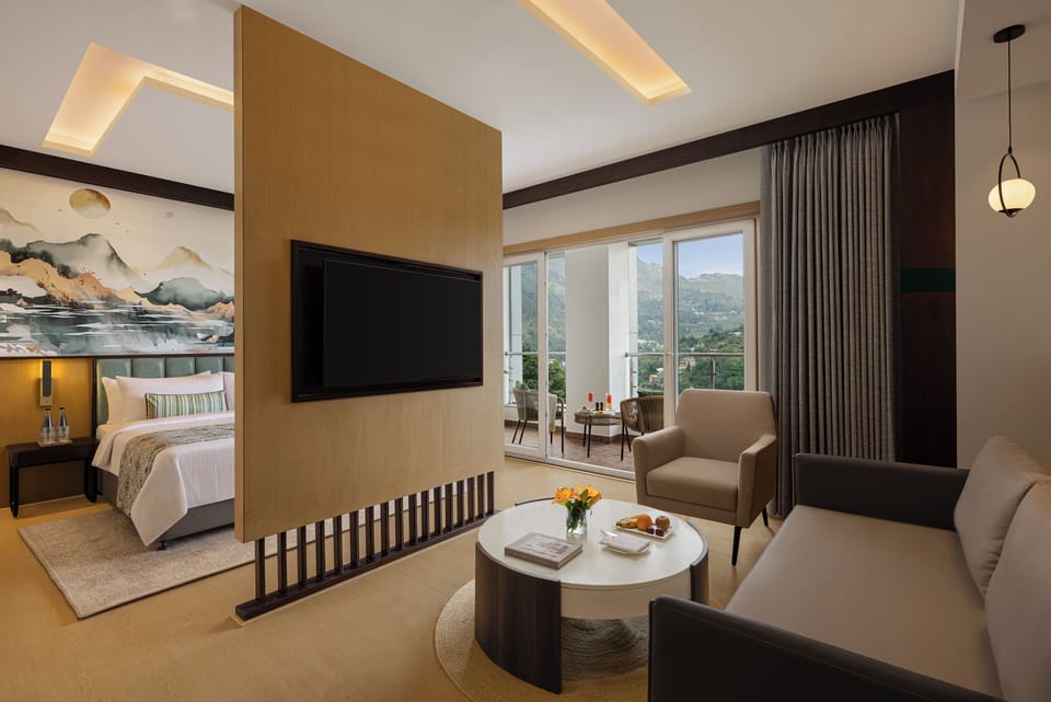 LakeView Suite | Living area | 50-inch LED TV with satellite channels