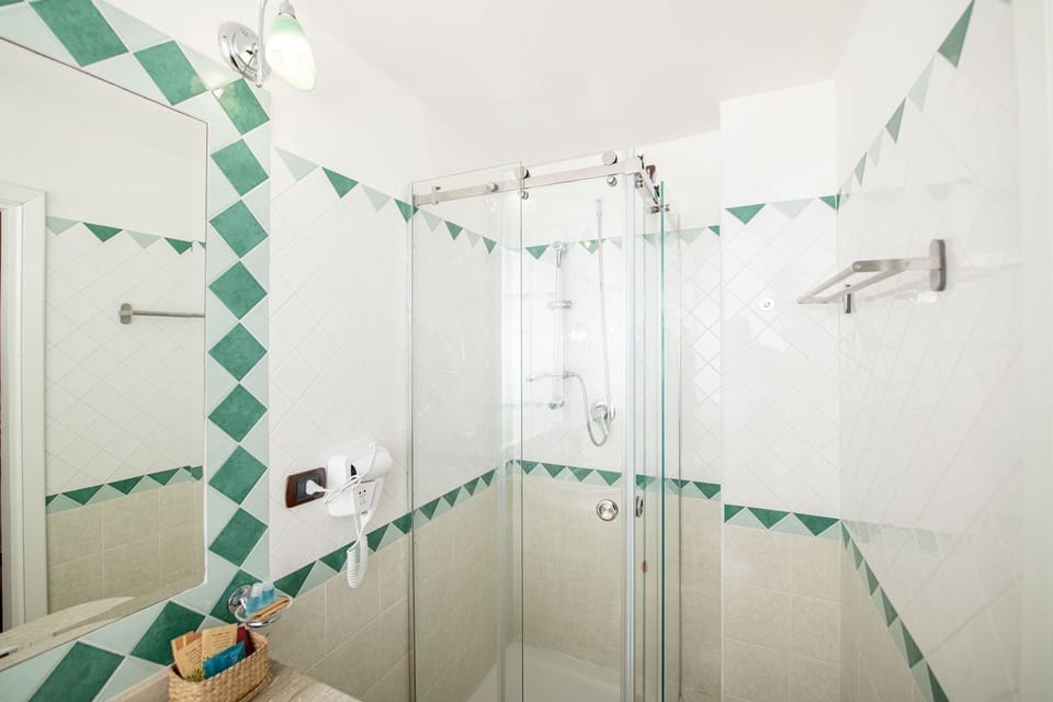 Room, Balcony, Sea View | Bathroom | Hair dryer, slippers, towels, soap