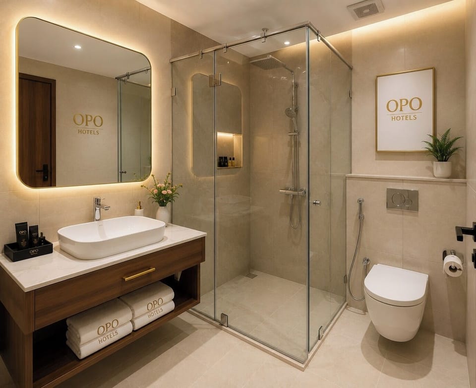 Deluxe Double Room, City View | Bathroom | Shower, free toiletries, hair dryer, towels