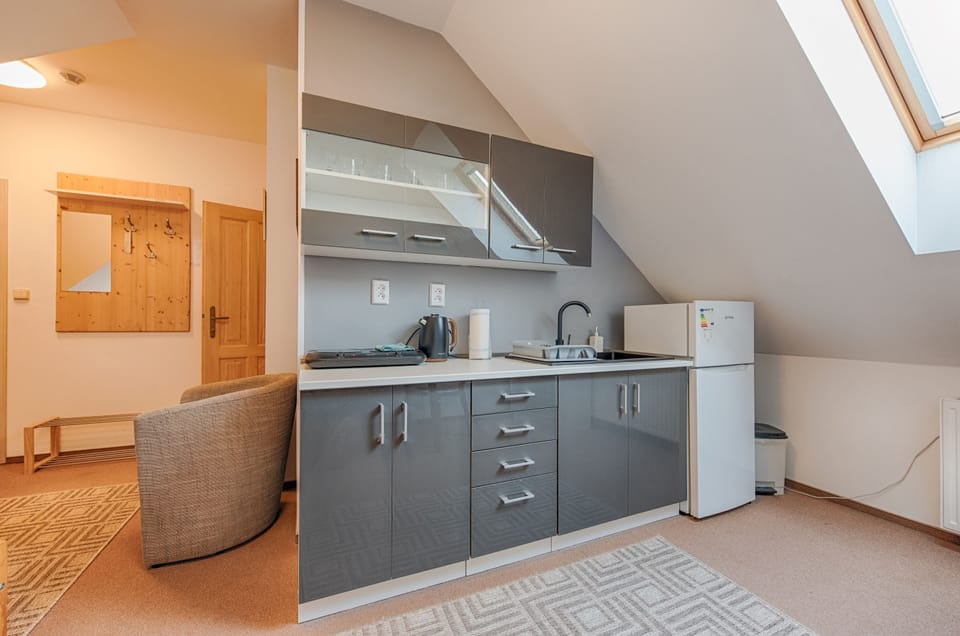 Double or Twin Room, Kitchen, City View | Private kitchen