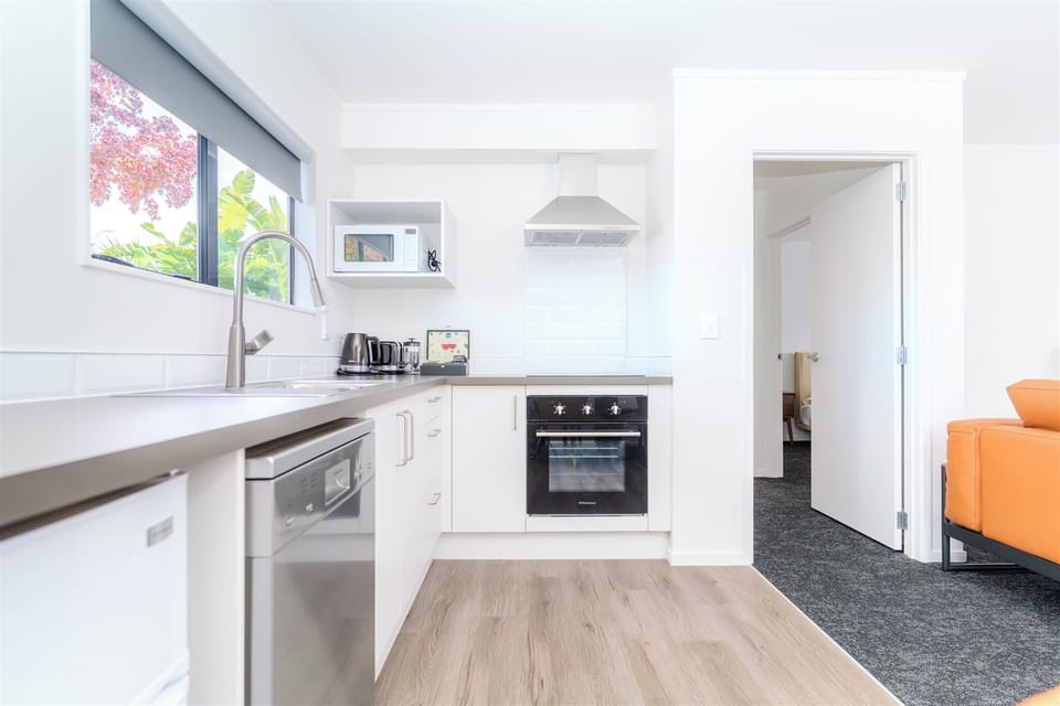 Deluxe Apartment, Roll-in Shower, Non Smoking | Private kitchen | Microwave, oven, stovetop, dishwasher