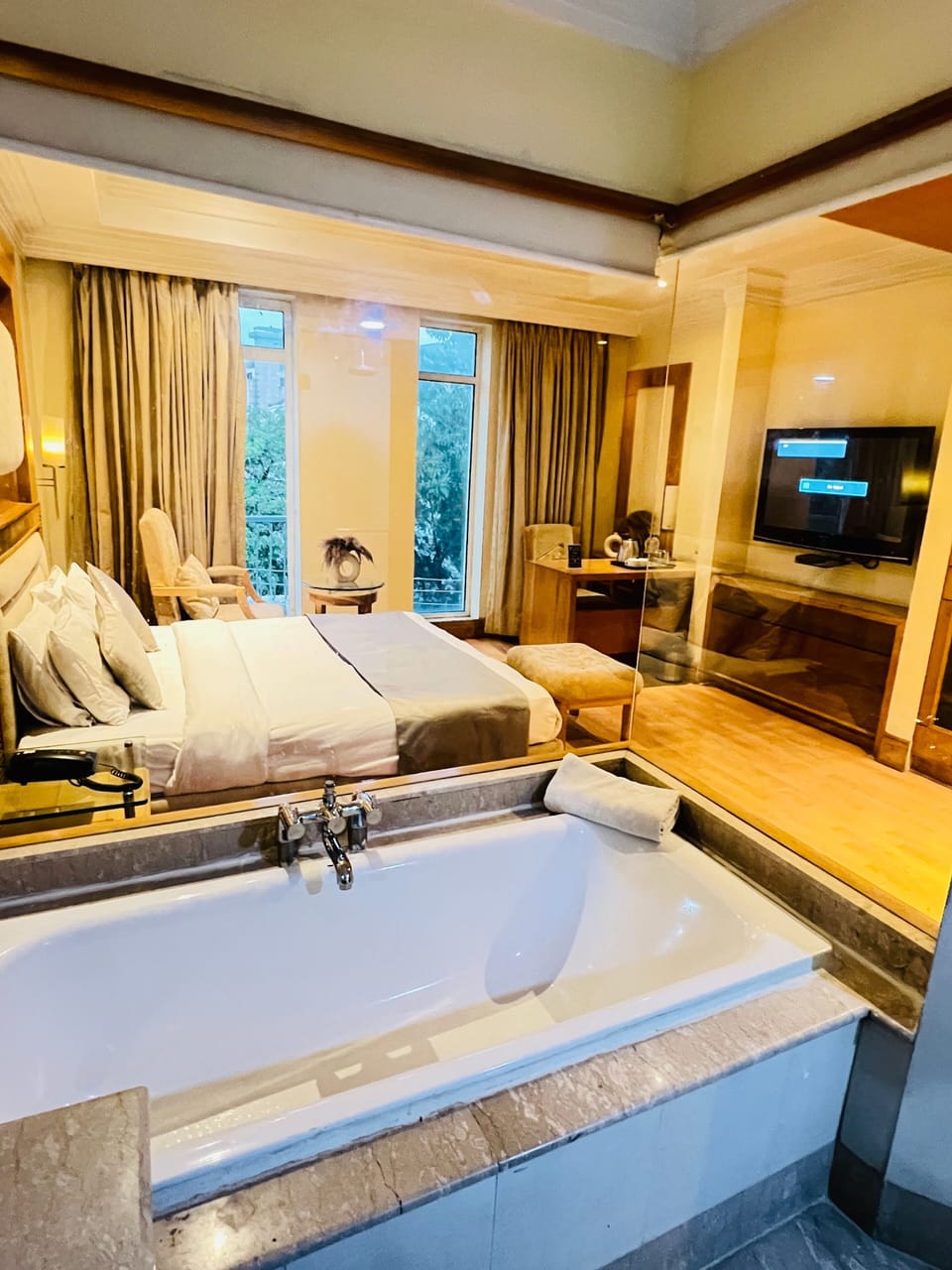 In-room safe, desk, laptop workspace, blackout drapes