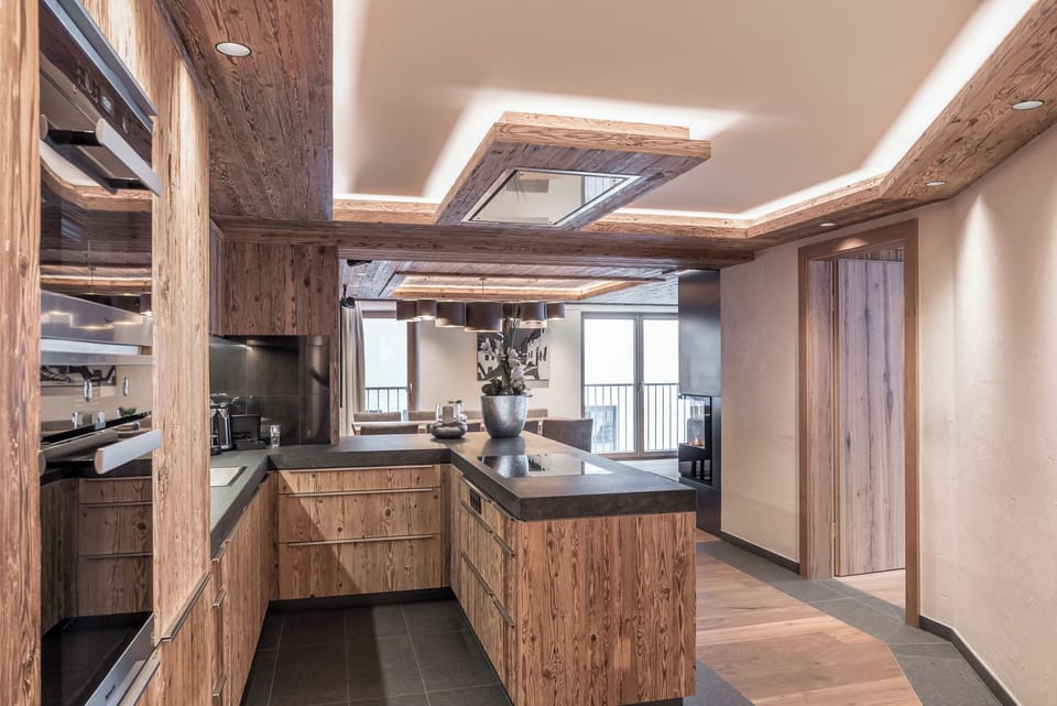 Luxury Suite, Balcony, Mountain View | Private kitchen | Electric kettle, highchair