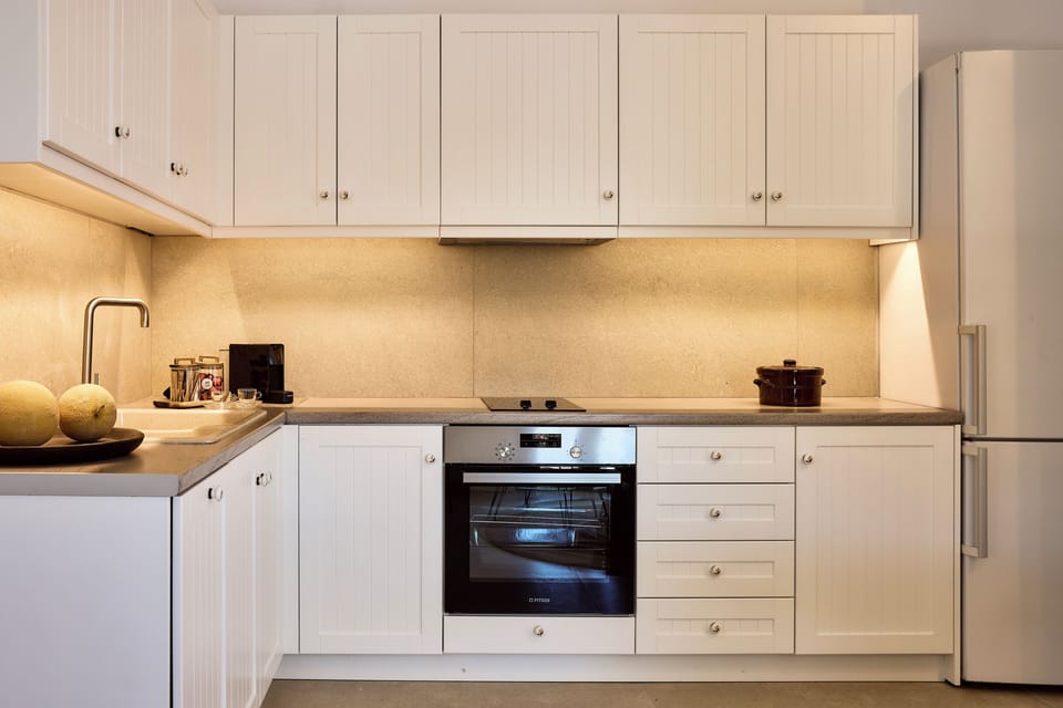 Villa Soleil Milos - Delmar Collection | Private kitchen | Espresso maker, coffee/tea maker, microwave, stovetop