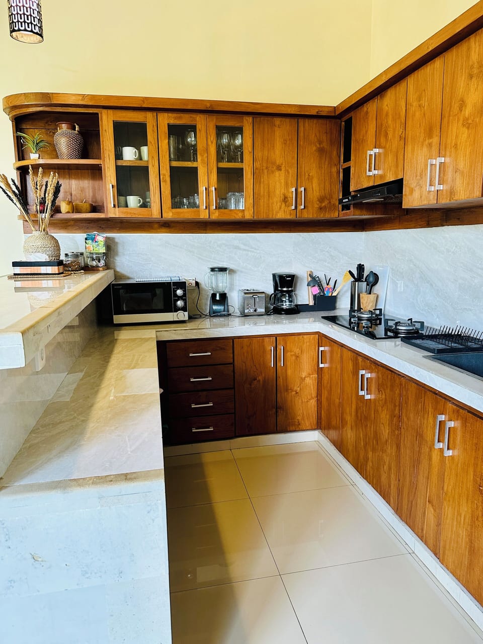 Villa, Balcony, Pool View | Private kitchen | Fridge, microwave, oven, stovetop