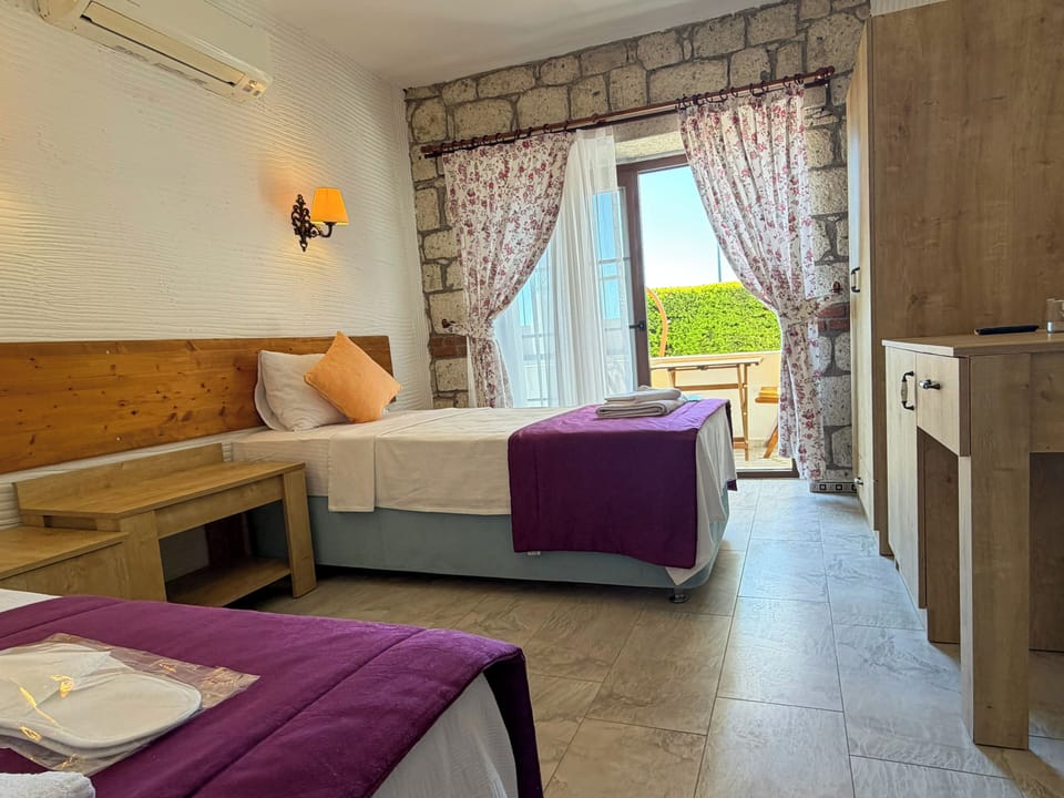 Standard Twin Room, Balcony, Pool View | Desk, free WiFi, bed sheets