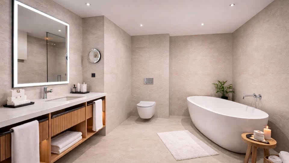 Deluxe Suite | Bathroom | Free toiletries, hair dryer, towels, soap