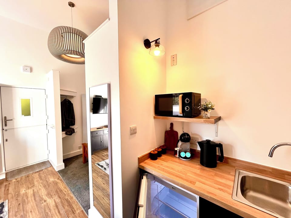 Suite (Hideaway Suite) | Private kitchen | Fridge, coffee/tea maker, cookware/dishes/utensils