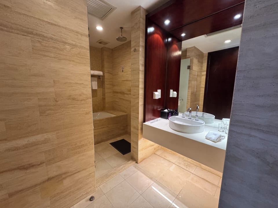 Superior Double Room | Bathroom | Hair dryer, slippers, towels, soap