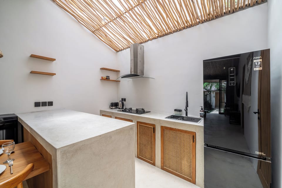 Luxury Villa, Pool View | Private kitchen | Electric kettle, toaster, eco-friendly cleaning products, paper towels