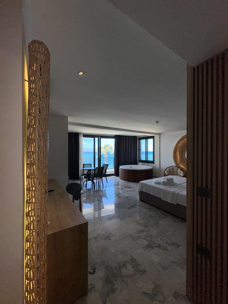 Deluxe Quadruple Room, Balcony, Sea View | Desk, laptop workspace, iron/ironing board, free WiFi
