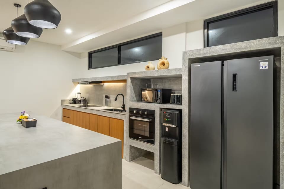 Family Villa, 3 Bedrooms, Private Pool | Private kitchen | Espresso maker, electric kettle, toaster, eco-friendly cleaning products