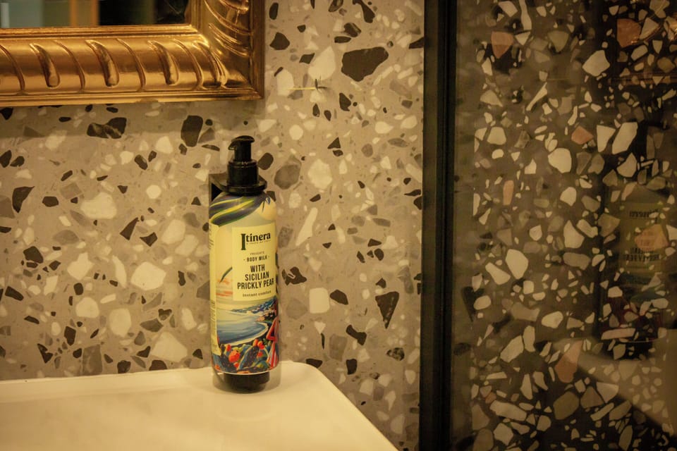Shower, eco-friendly toiletries, hair dryer, towels