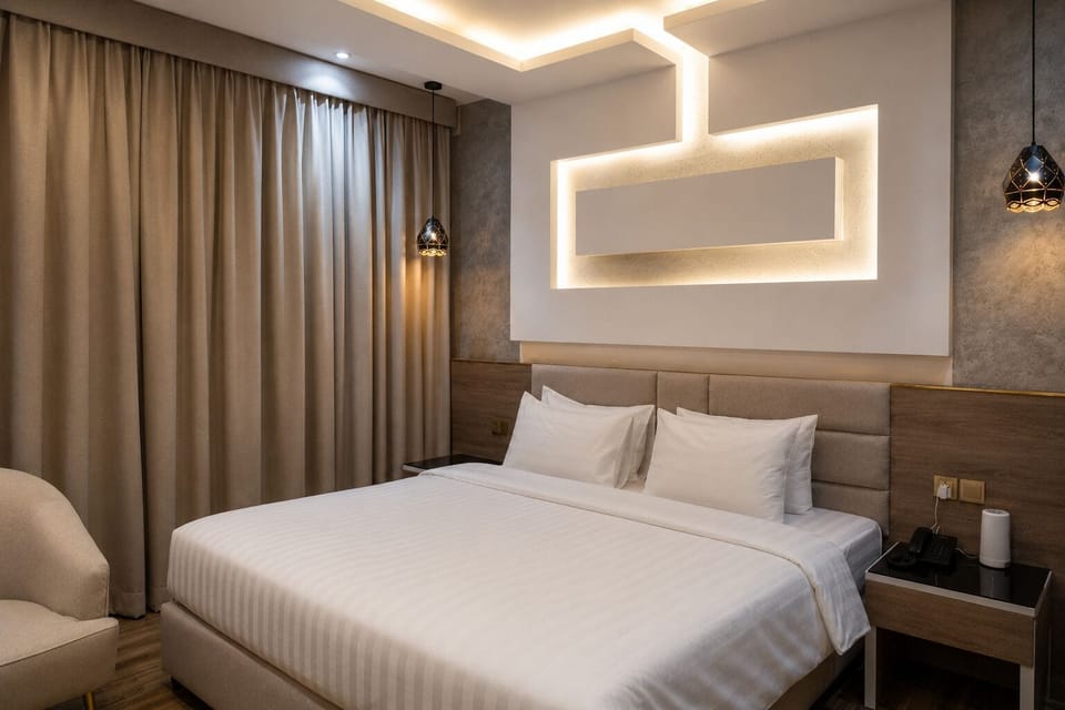 Basic Suite, City View | Hypo-allergenic bedding available, pillowtop beds, in-room safe