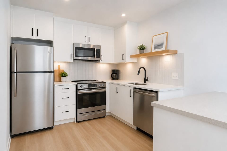 Deluxe Condo, City View | Private kitchen