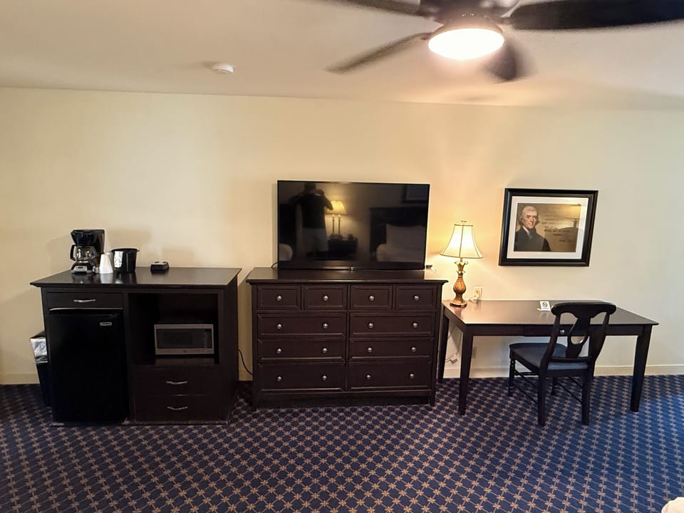 Standard Room, Multiple Beds, Non Smoking, Refrigerator & Microwave | Bathroom | Shower, hair dryer, towels, soap