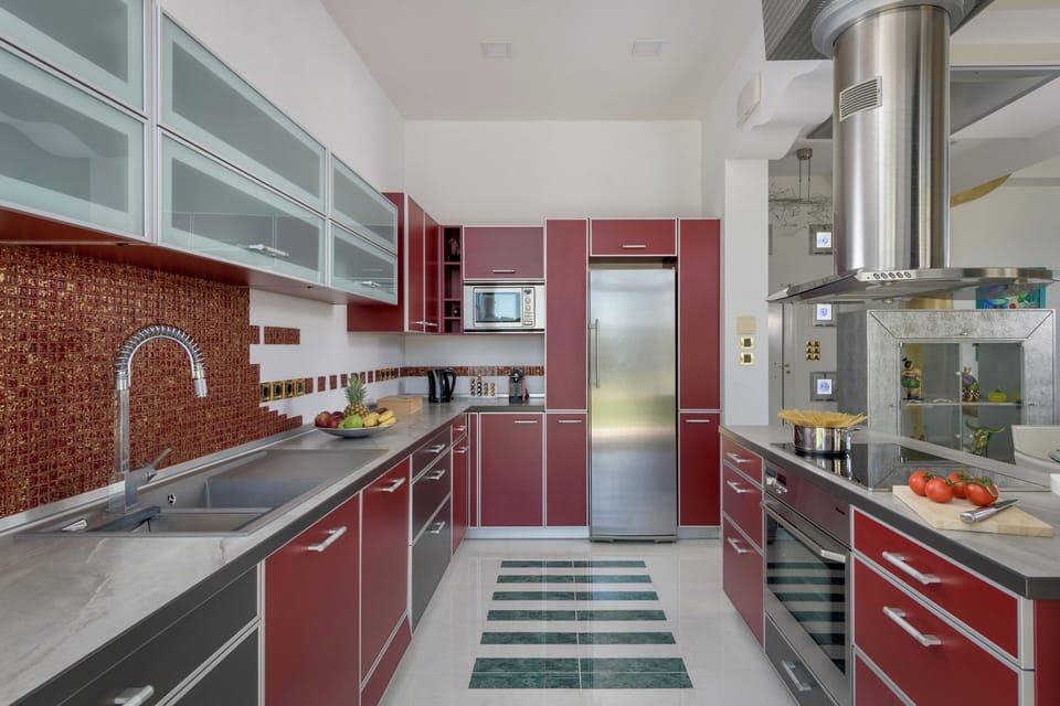 Grand Villa, 5 Bedrooms, Private Pool, Sea View | Private kitchen | Full-size fridge, microwave, oven, stovetop