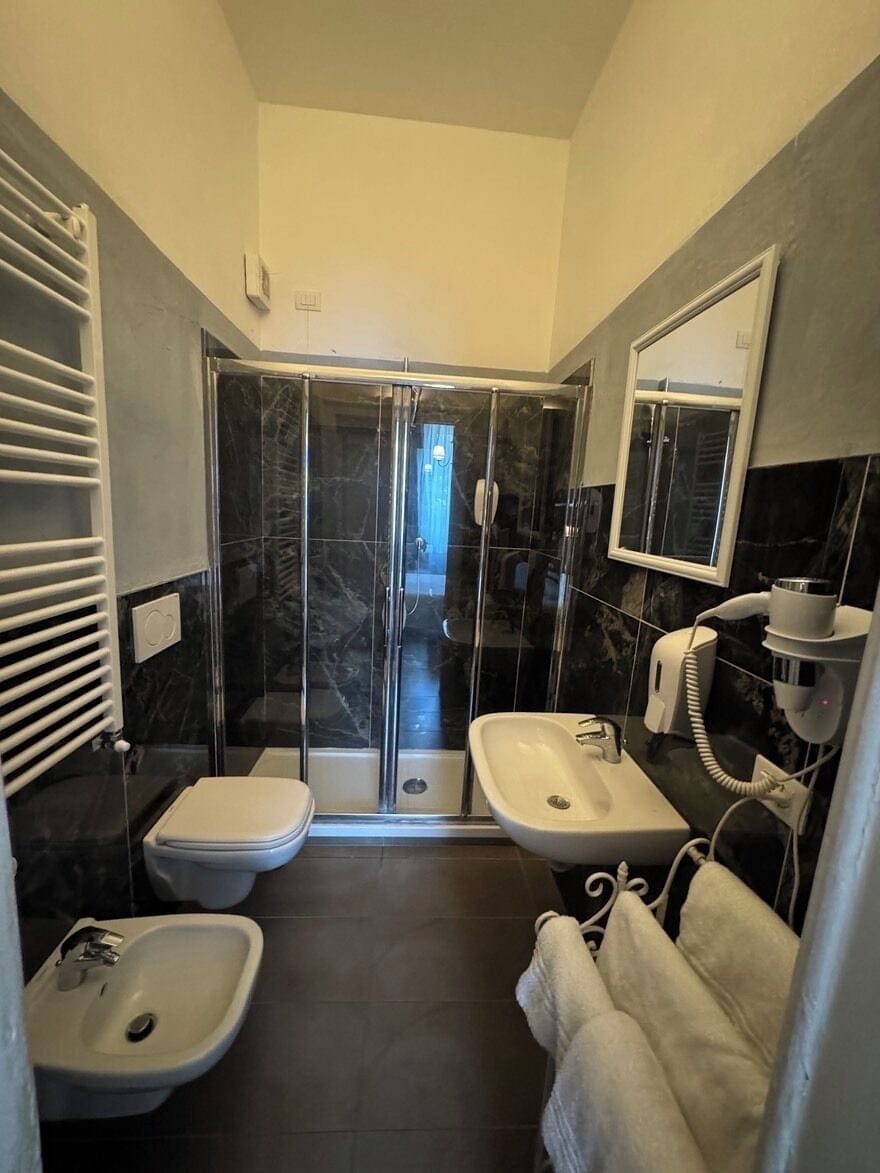 Shower, rainfall showerhead, hair dryer, bidet